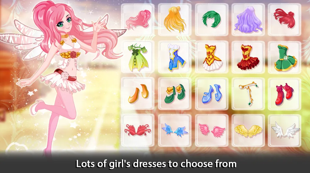 Скачать Dress Up Angel Anime Girl Game на Андроид — Много денег — скриншот 1