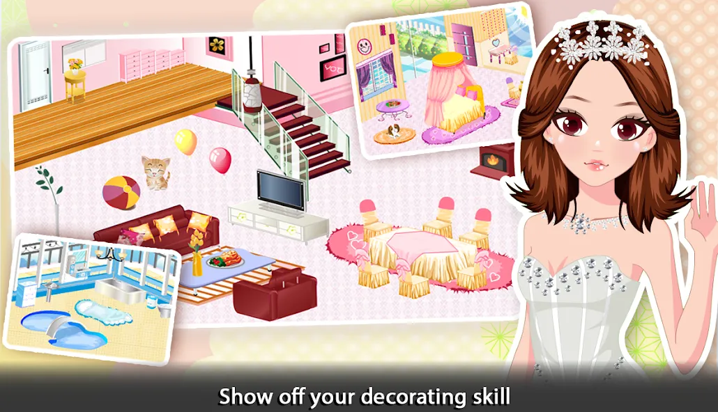 Girl Doll House - Room Design MOD — Все открыто на Андроид — скриншот 2