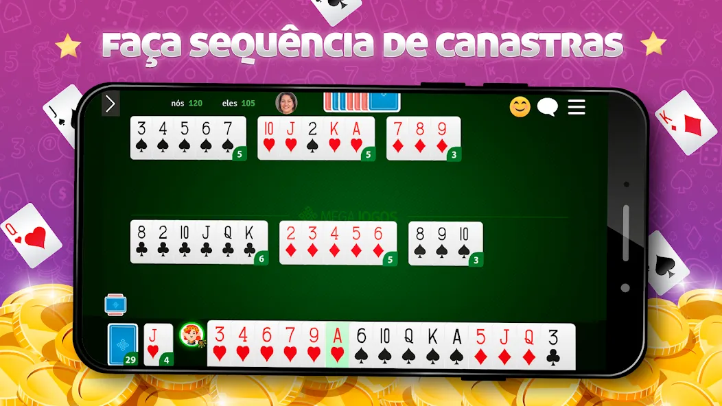 Скачать Buraco Online - Mano a Mano — Модификация Много денег и без рекламы — скриншот 5