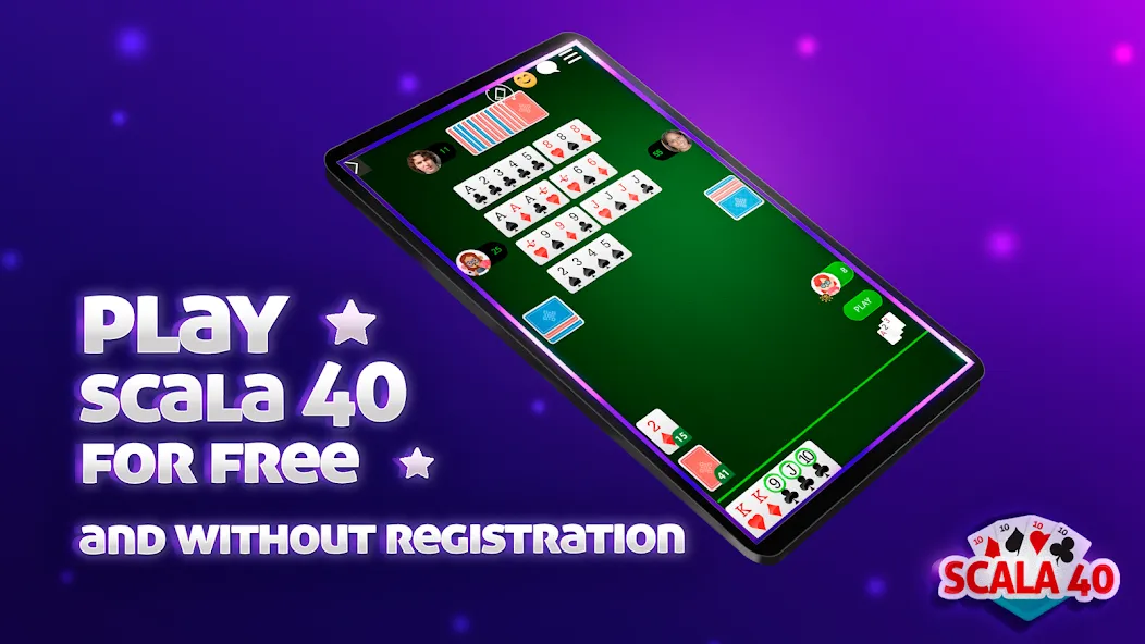 Скачать Scala 40 Online - Card Game (Мод: Много денег) на Андроид — скриншот 1