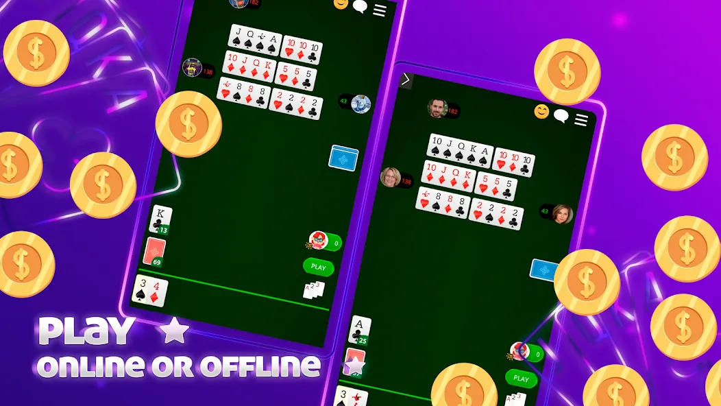Скачать Scala 40 Online - Card Game (Мод: Много денег) на Андроид — скриншот 5