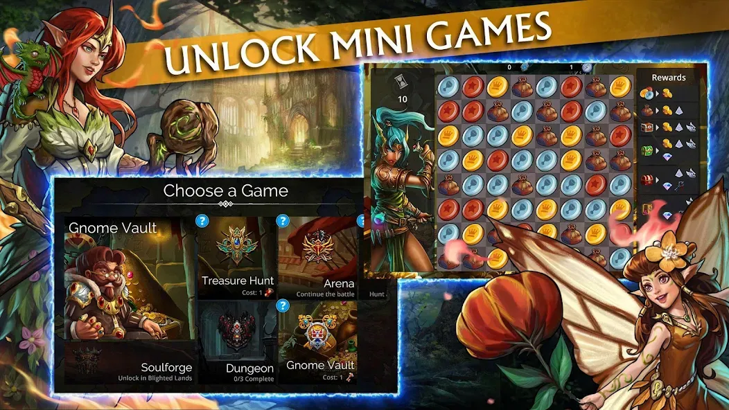 Скачать Gems of War - Match 3 RPG на Андроид — Много денег — скриншот 3