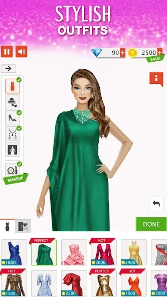 Скачать Fashion Stylist: Dress Up Game (Мод: Много денег и алмазов) на Андроид — скриншот 2