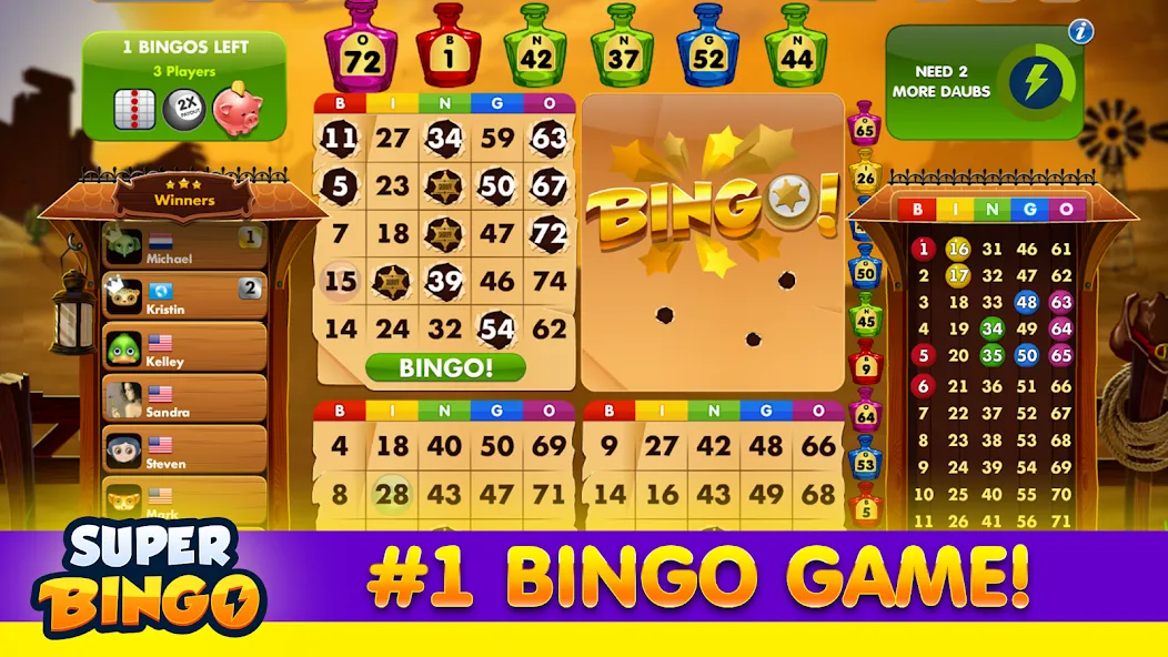 Скачать Super Bingo HD - Bingo Games с модом — Много денег и билетов — скриншот 4