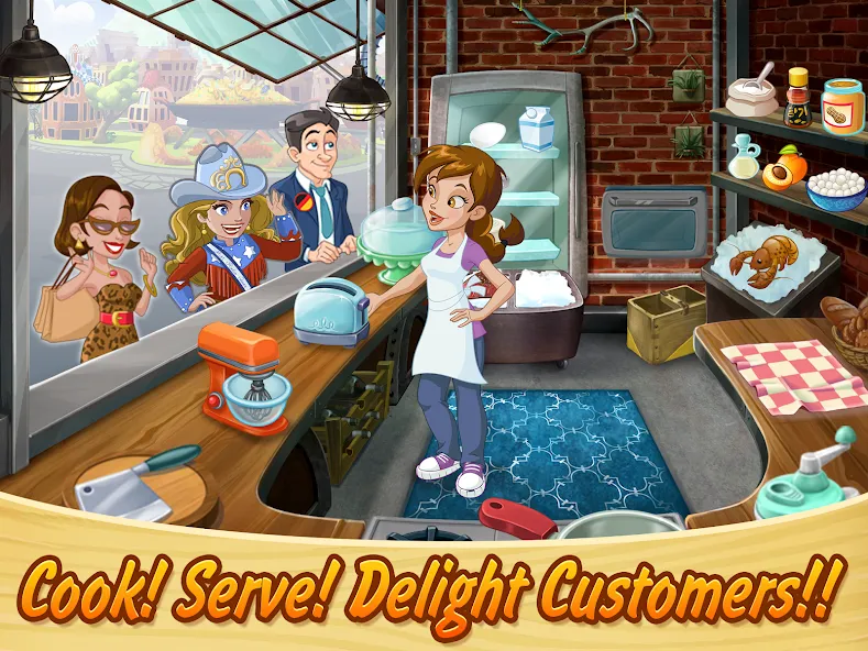 Kitchen Scramble: Cooking Game на Андроид — Мод Много денег — скриншот 1 Kitchen Scramble: Cooking Game на Андроид — Мод Много денег — скриншот 1