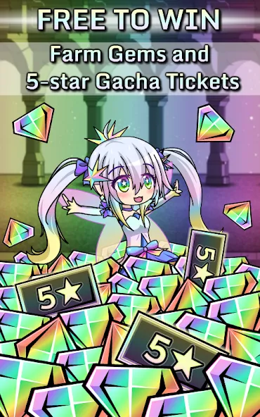 Скачать Gacha World (Мод: Много кристаллов и денег) на Андроид — скриншот 2