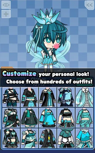 Скачать Pocket Chibi - Anime Dress Up на Андроид — Много денег и всё разблокировано — скриншот 5