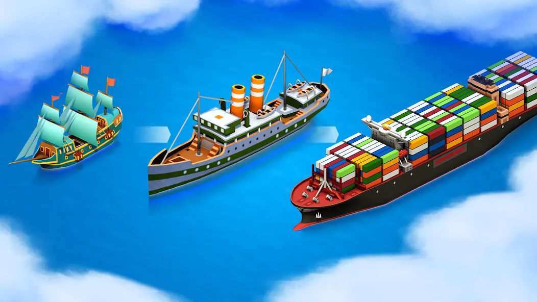 Sea Port: Cargo Boat Tycoon Mod APK Много денег — Скачать на Андроид — скриншот 2