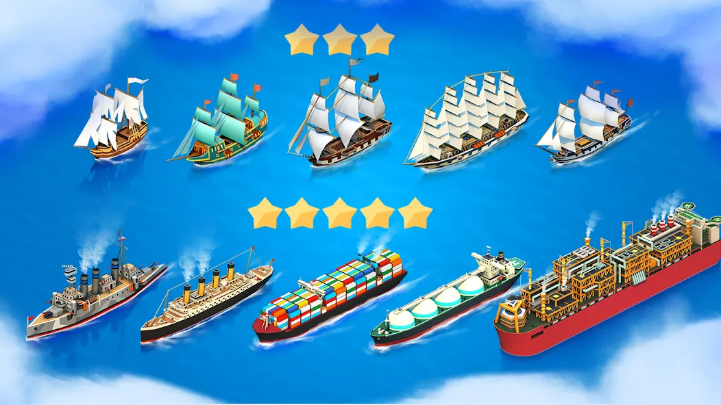 Sea Port: Cargo Boat Tycoon Mod APK Много денег — Скачать на Андроид — скриншот 4