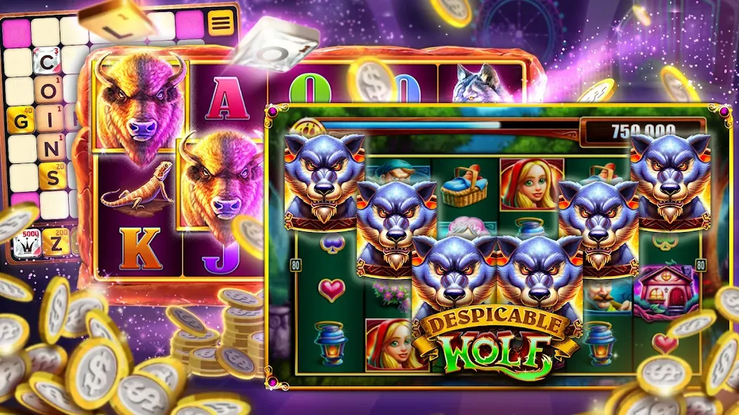Vegas Downtown Slots & Words на Андроид — Много денег — скриншот 1