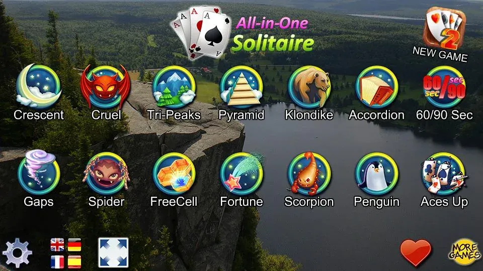 Взломанная All-in-One Solitaire на Андроид — Без рекламы — скриншот 1
