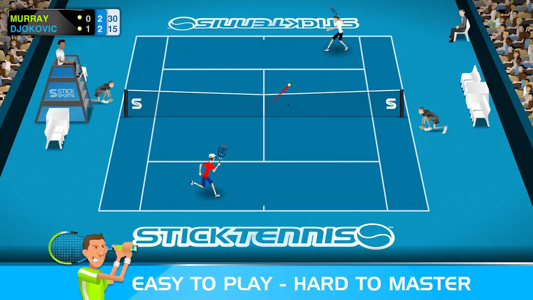Скачать Stick Tennis — Модификация Все разблокировано — скриншот 1