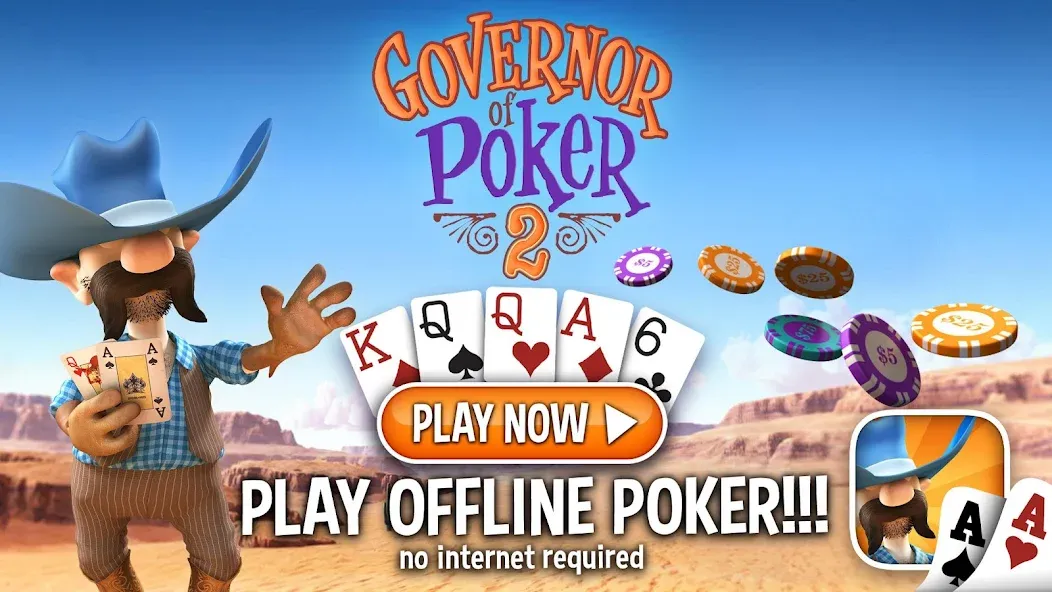Скачать Governor of Poker 2 - Offline — Модификация Много денег — скриншот 1
