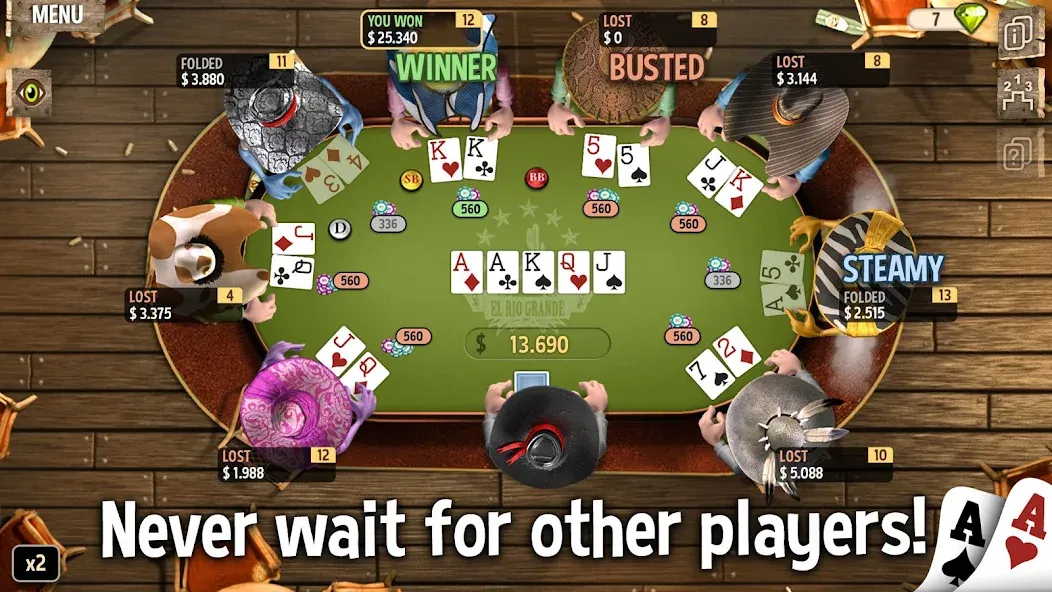 Скачать Governor of Poker 2 - Offline — Модификация Много денег — скриншот 2