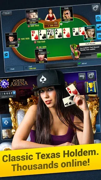 Взлом Poker Arena: texas holdem game — Много денег — скриншот 1 Взлом Poker Arena: texas holdem game — Много денег — скриншот 1