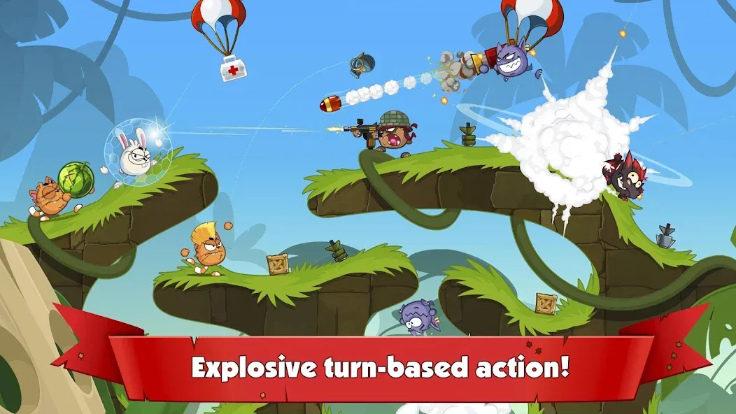 Wormix: PvP Tactical Shooter на Андроид — Мод Много денег и кристаллов — скриншот 1