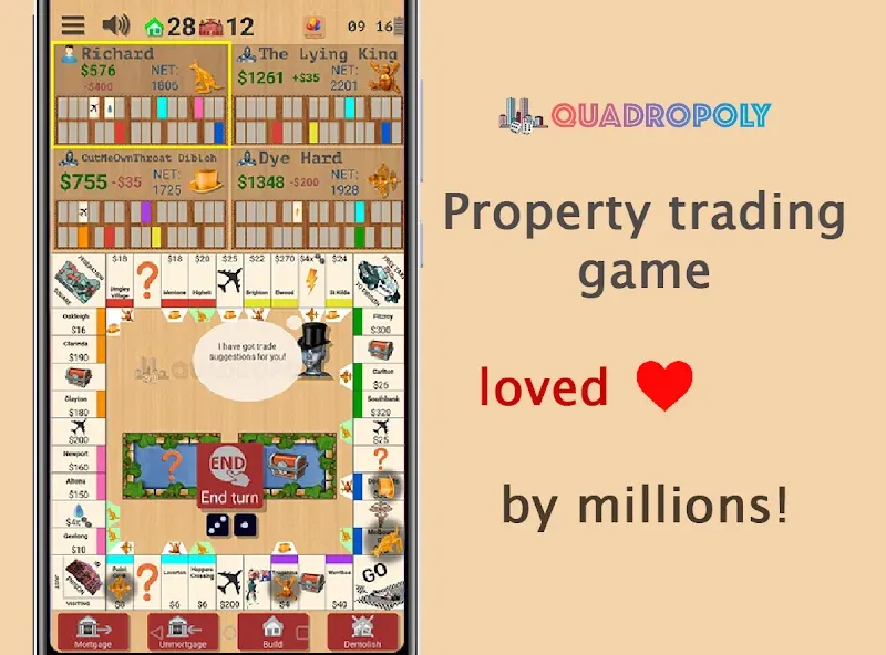 Скачать Quadropoly - Classic Business на Android — Все премиум функции разблокированы — скриншот 1