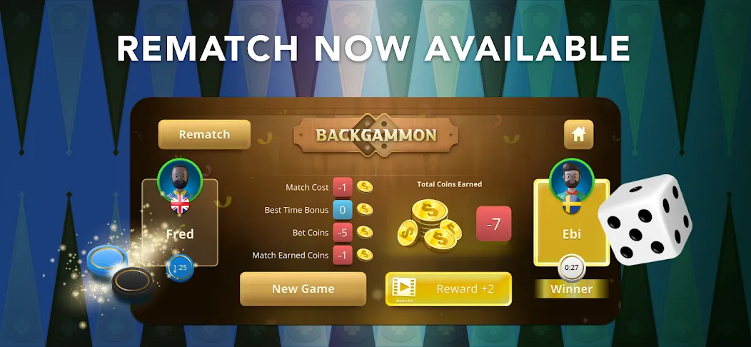 Backgammon Classic + Online MOD APK — Все премиум темы разблокированы — скриншот 1