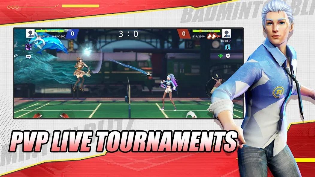 Badminton Blitz - PVP online на Андроид — Мод Много денег и кристаллов — скриншот 4
