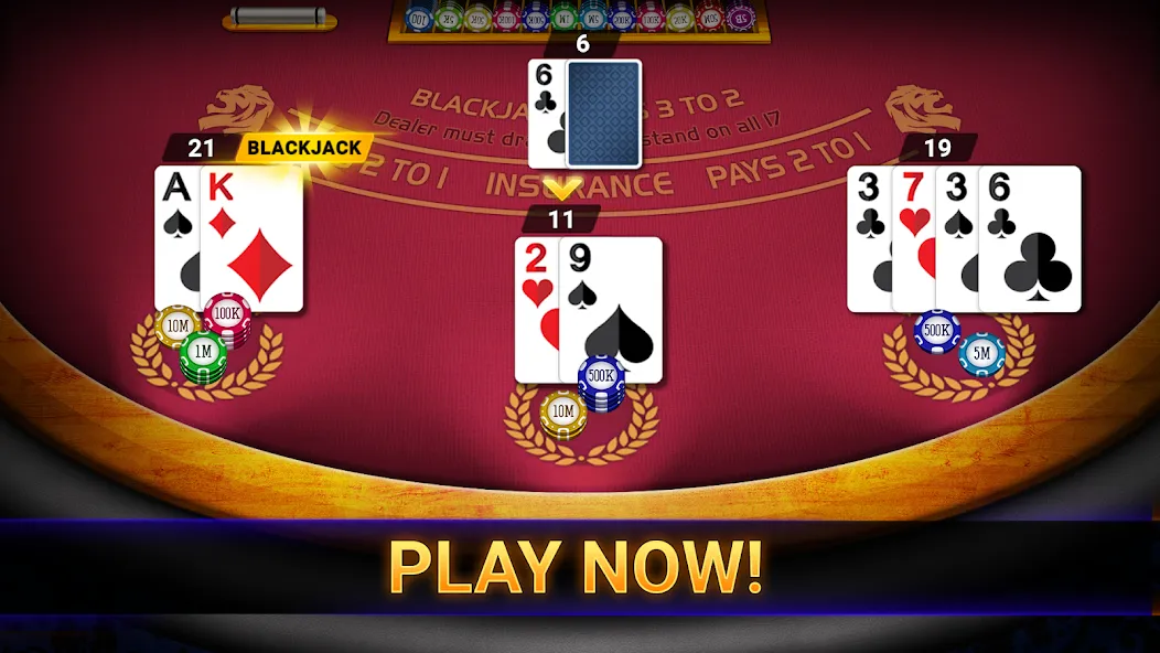 Blackjack 21: online casino — Мод: Много денег и фишек — скриншот 3