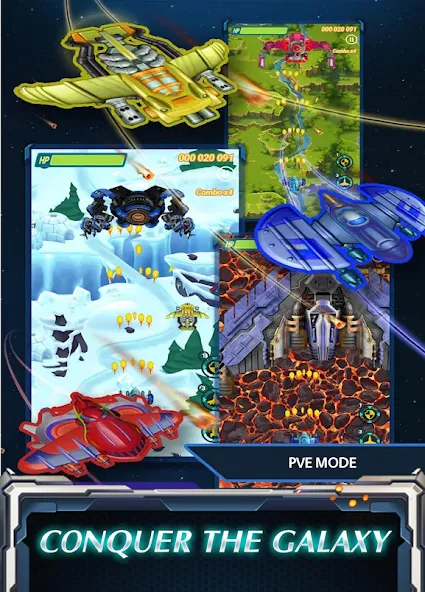 Скачать Skyforce Invaders — Модификация Много денег — скриншот 1