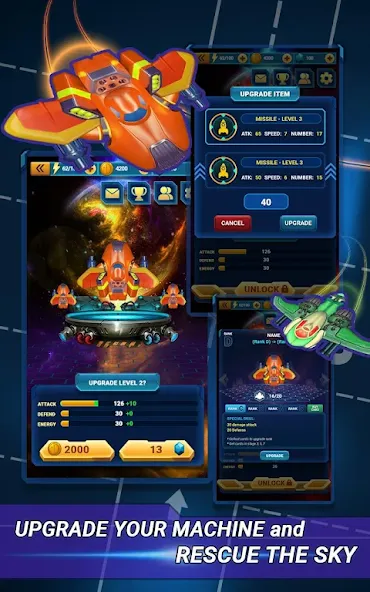 Скачать Skyforce Invaders — Модификация Много денег — скриншот 2