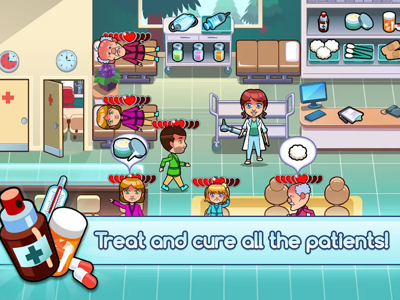Hospital Dash Tycoon Simulator на Андроид — Мод Много денег и золота — скриншот 2