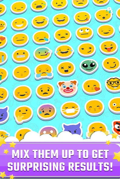 Match The Emoji: Combine All — Мод: Бесконечные подсказки — скриншот 3