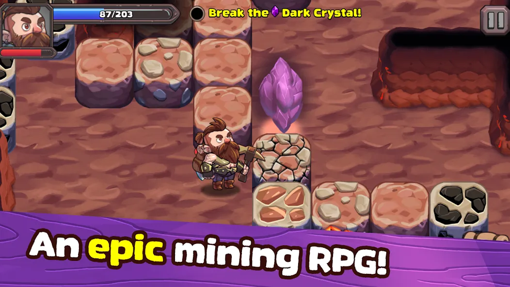 Mine Quest 2: RPG Mining Game MOD — Много денег на Андроид — скриншот 1