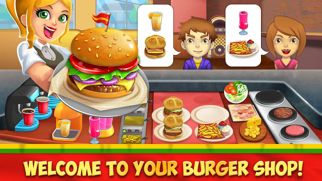 Скачать My Burger Shop 2: Food Game (Мод: Много денег) на Андроид — скриншот 1