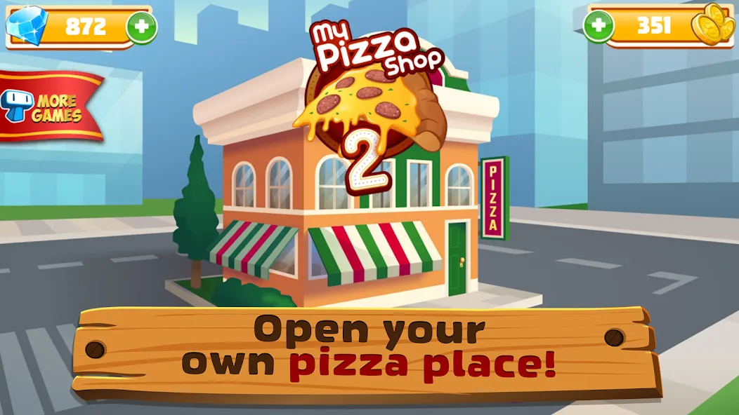 My Pizza Shop 2: Food Games (Мод Много денег) — скриншот 1