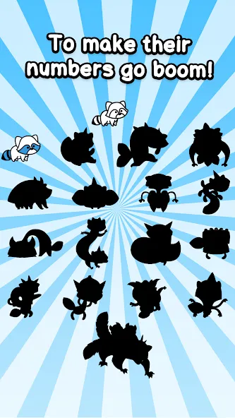 Raccoon Evolution: Idle Mutant MOD APK на Android — Много денег и кристаллы — скриншот 4
