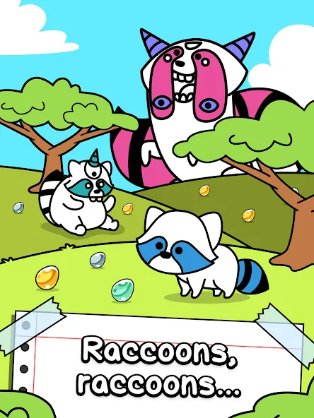 Raccoon Evolution: Idle Mutant MOD APK на Android — Много денег и кристаллы — скриншот 5