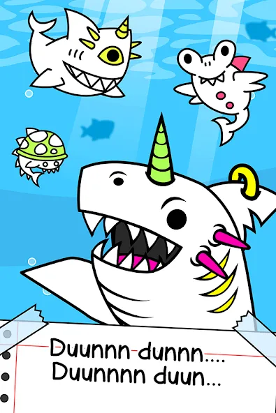 Shark Evolution: Idle Game на Андроид — Мод Много денег — скриншот 1