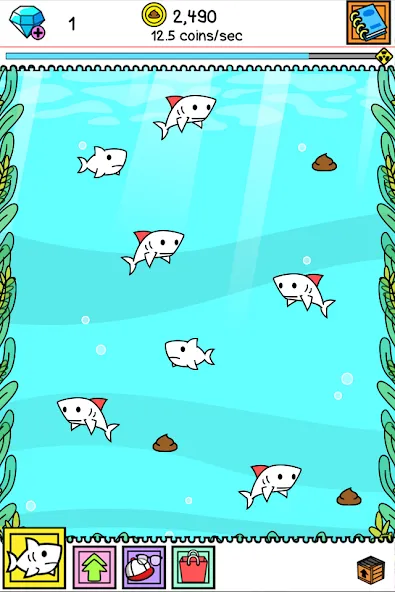 Shark Evolution: Idle Game на Андроид — Мод Много денег — скриншот 5