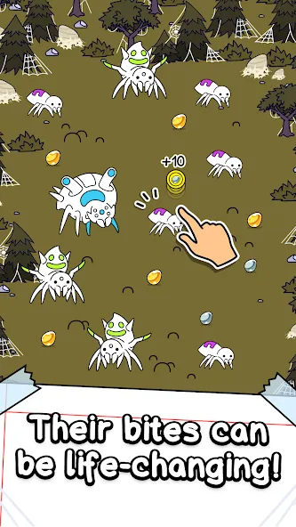 Spider Evolution: Idle Game MOD — Много денег на Андроид — скриншот 2