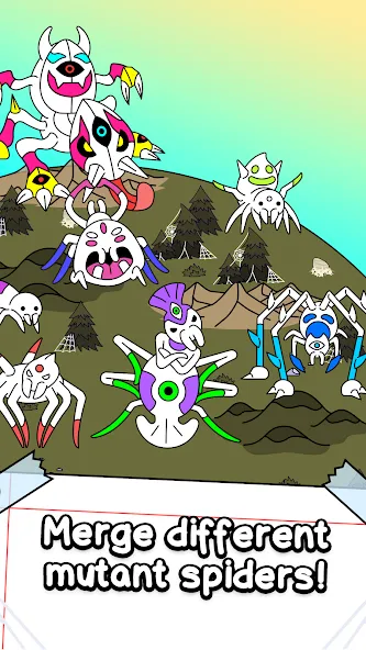 Spider Evolution: Idle Game MOD — Много денег на Андроид — скриншот 3