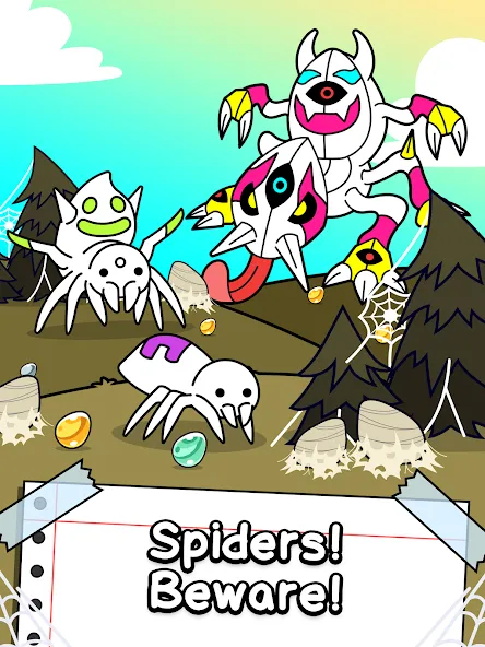 Spider Evolution: Idle Game MOD — Много денег на Андроид — скриншот 5
