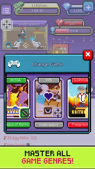 Скачать взломанную xStreamer: Idle Simulator Game — Много денег — скриншот 2