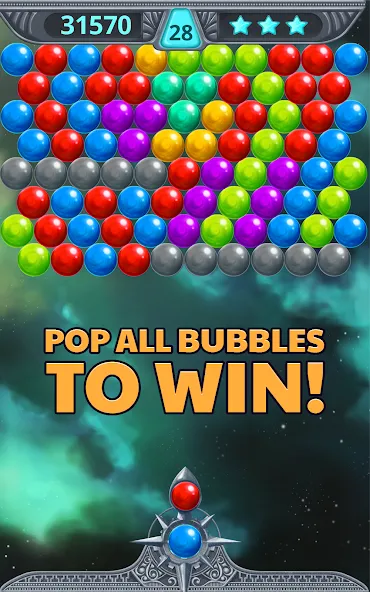 Bubble Shooter Space MOD APK — Много монет и энергии — скриншот 4