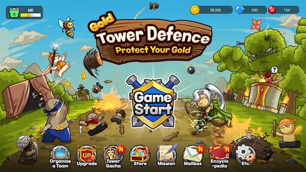 Gold tower defence M — Много денег — скриншот 1