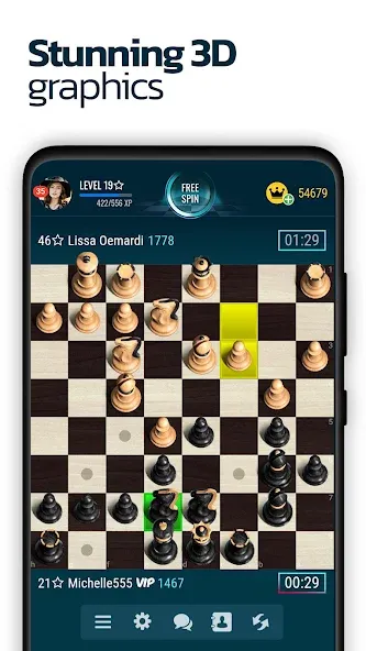 Скачать Chess Online на Андроид — Бесконечные монеты и все открыто — скриншот 1