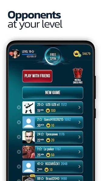 Скачать Chess Online на Андроид — Бесконечные монеты и все открыто — скриншот 5