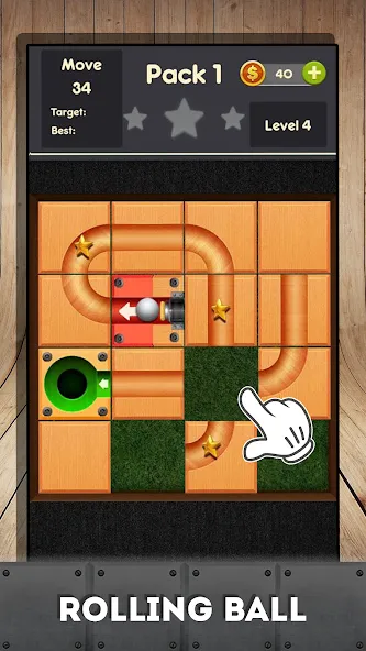 Взлом Rolling ball - slide puzzle — Все уровни разблокированы — скриншот 1