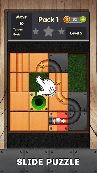 Взлом Rolling ball - slide puzzle — Все уровни разблокированы — скриншот 2