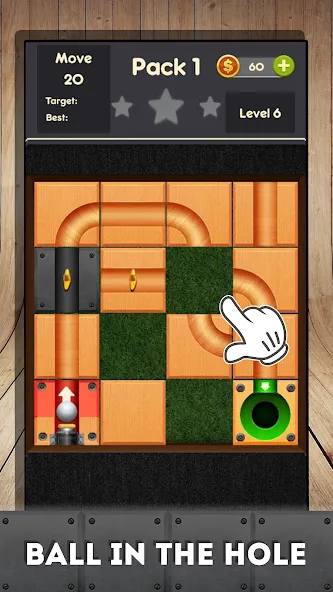 Взлом Rolling ball - slide puzzle — Все уровни разблокированы — скриншот 3