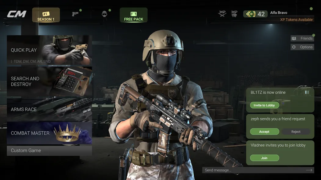 Скачать Combat Master Mobile FPS с модом — Много денег и всё открыто — скриншот 1