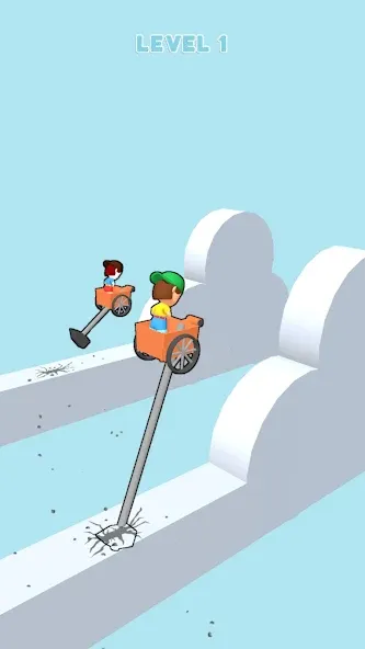 Hammer Race 3D — Мод: Много денег — скриншот 2