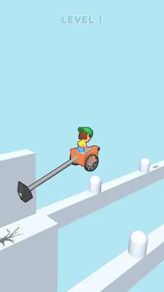 Hammer Race 3D — Мод: Много денег — скриншот 4