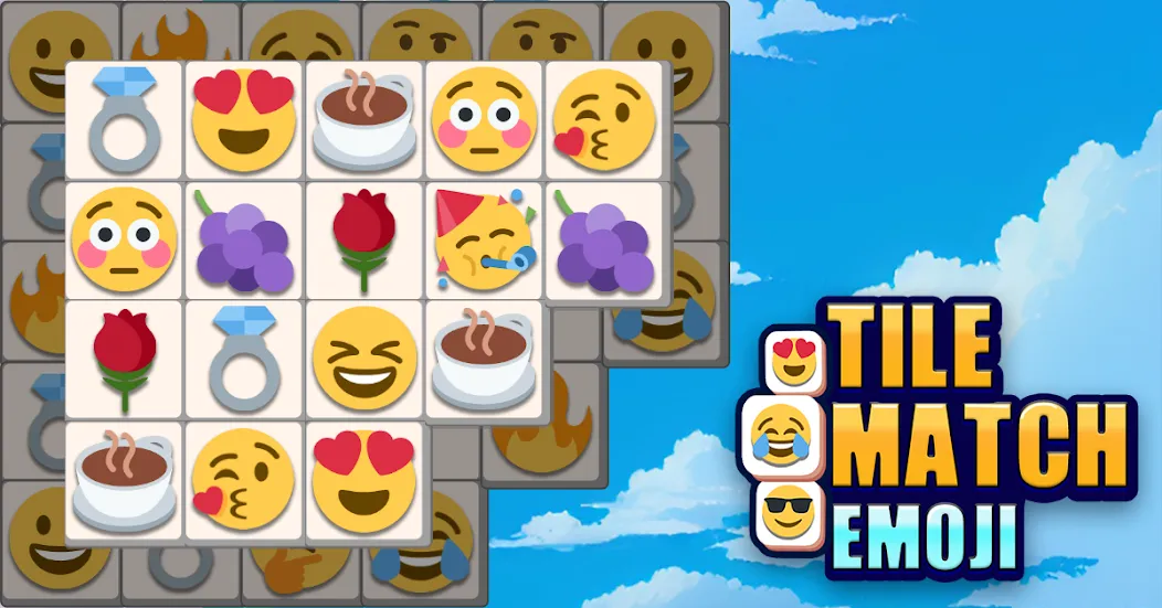 Скачать взломанную Tile Match Emoji -Triple Tile — Много денег — скриншот 1